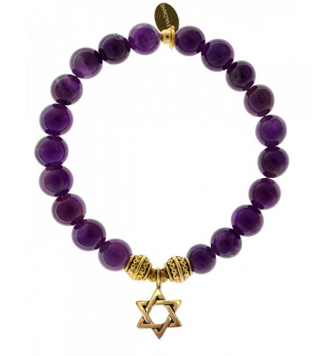 EvaDane Natural Amethyst Gemstone Bracelet