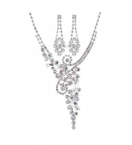 ACCESSORIESFOREVER Wedding Rhinestone Luxurious Necklace