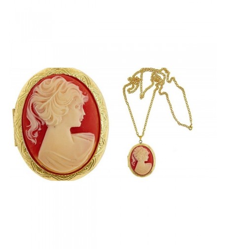 Carnelian Madonna Cameo Locket Fashion