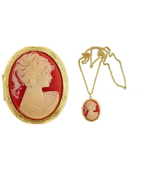 Carnelian Madonna Cameo Locket Fashion