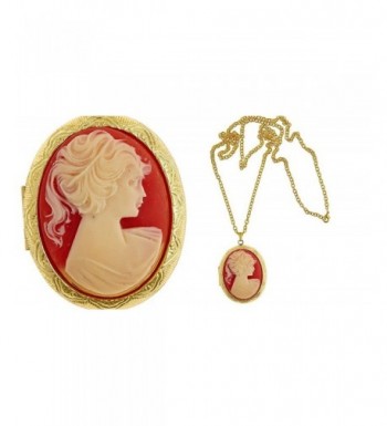 Carnelian Madonna Cameo Locket Fashion