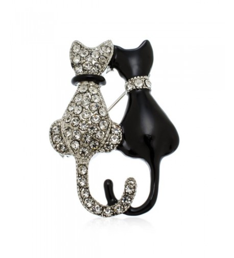 PammyJ Black Crystal Double Brooch