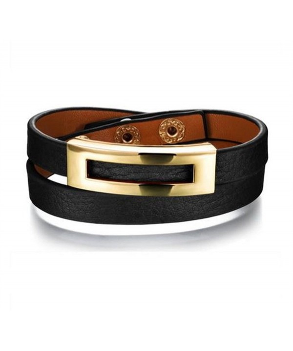 Leather Double Bracelets Bangles Jewelry