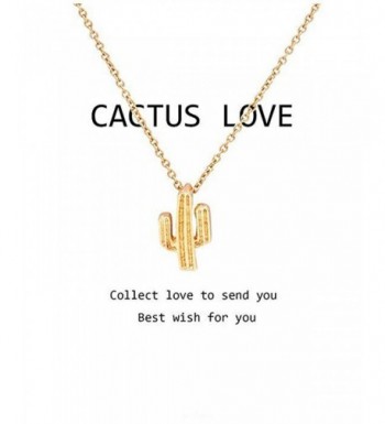 Hanloud Cactus Pendant Necklace Saguaro