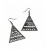 Antiqued Silver Pyramid Drop Earrings