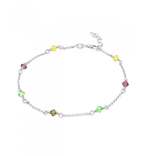 Sterling Silver Extension Multi Colored Crystals