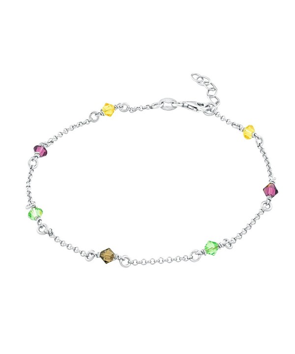 Sterling Silver Extension Multi Colored Crystals