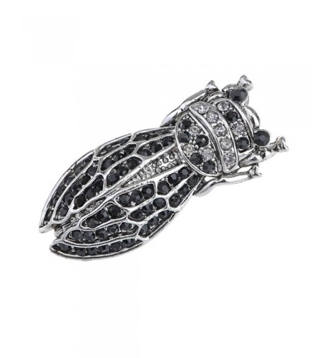 Alilang Silvery Rhinestones Cicada Insect