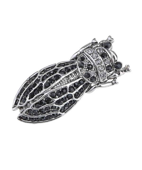 Alilang Silvery Rhinestones Cicada Insect