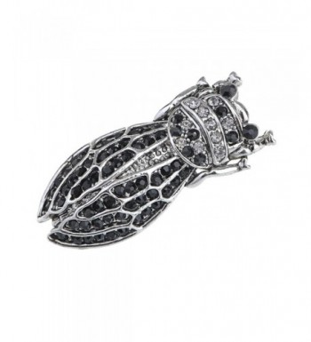 Alilang Silvery Rhinestones Cicada Insect