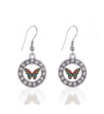 Awareness Butterfly Earrings Crystal Rhinestones