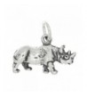Sterling Silver Oxidized Dimensional Rhinoceros