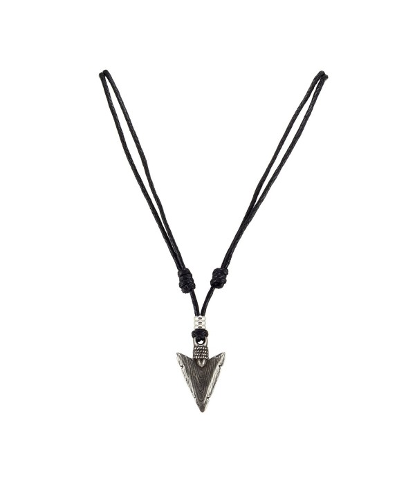 Arrowhead Pendant Adjustable Black Necklace