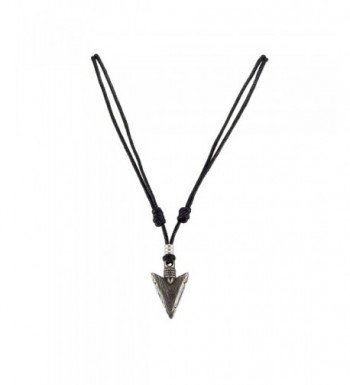 Arrowhead Pendant Adjustable Black Necklace