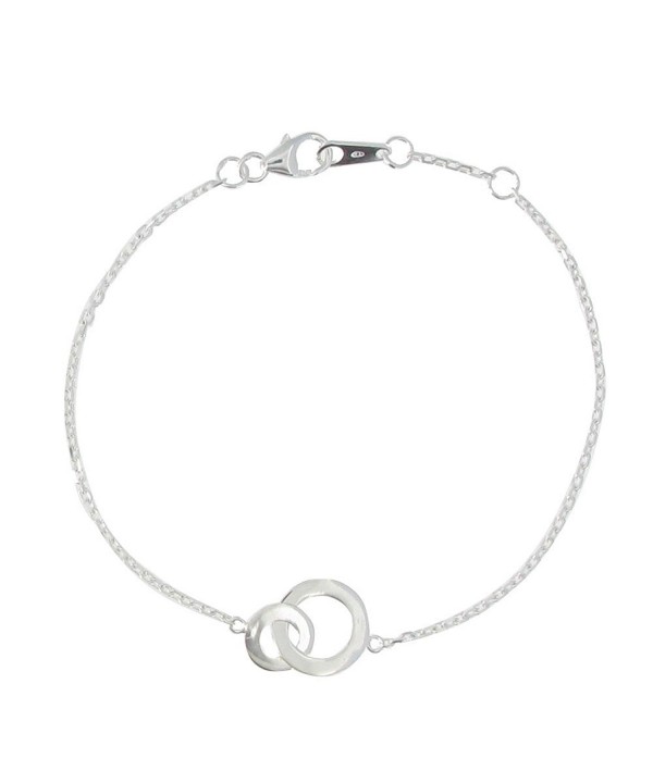 Bracelet 2 Circles Sterling Silver Adjustable Chain CM116TO3R21