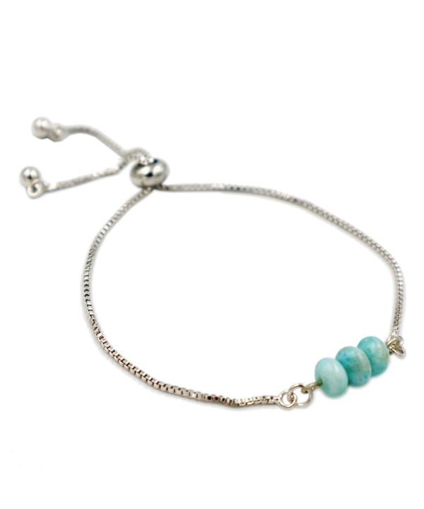 Natural Stone Larimar Chain Bracelet