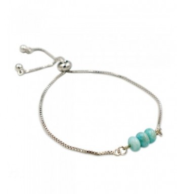 Natural Stone Larimar Chain Bracelet