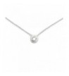 Sterling Rhodium Zirconia Solitaire Necklace