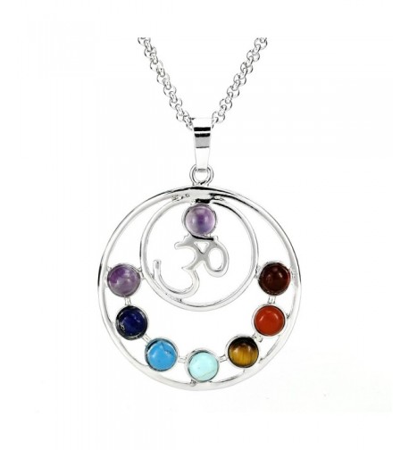 BEADNOVA Chakras Gemstone Necklace Stainless