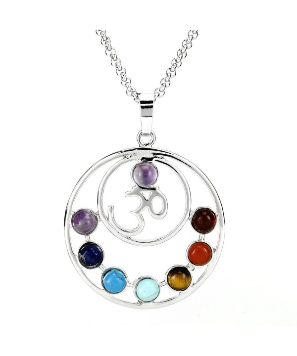 BEADNOVA Chakras Gemstone Necklace Stainless