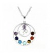 BEADNOVA Chakras Gemstone Necklace Stainless