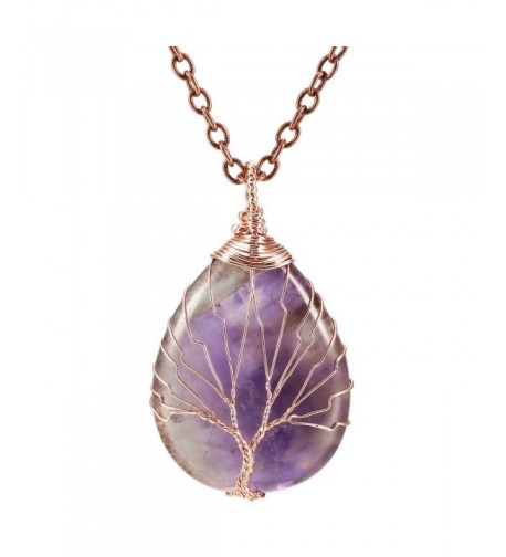 MOWOM Pendant Necklace Simulated Amethyst