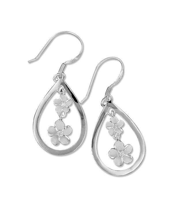 Sterling Silver Teardrop Dangling Plumeria