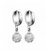 Flongo Stainless Rhinestone Princess Earrings