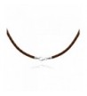 Braided Leather Necklace Choker Sterling
