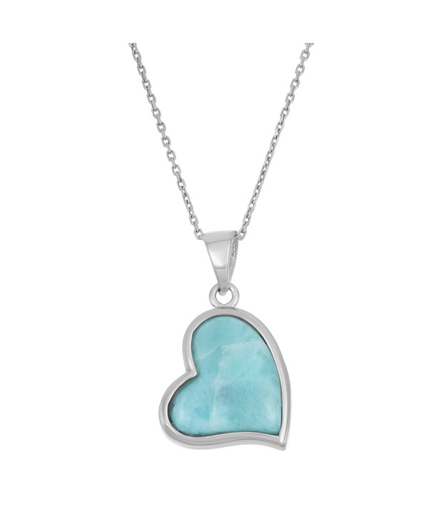 Sterling Silver Natural Larimar Pendant