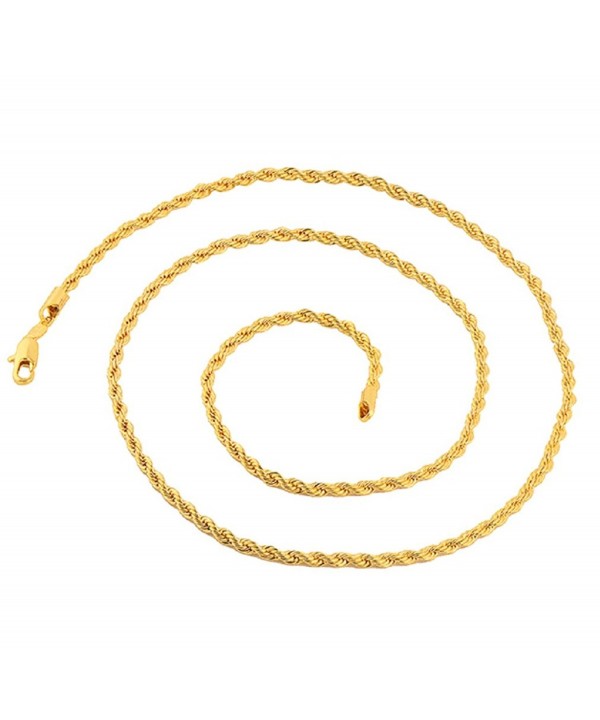 Yellow Gold Tone 3.5mm Rope Chain Necklace C9186H56RQO