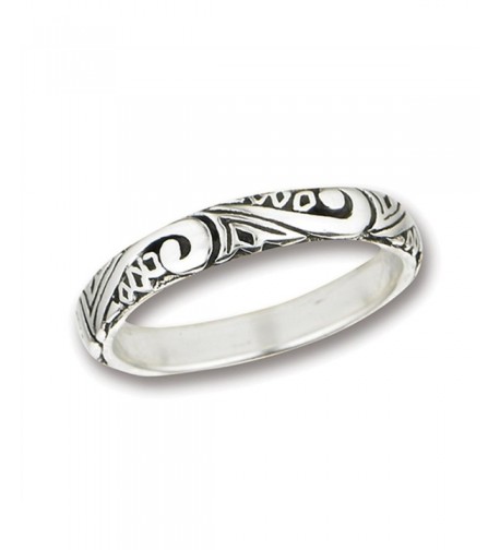 Scroll Wedding Sterling Silver Stackable