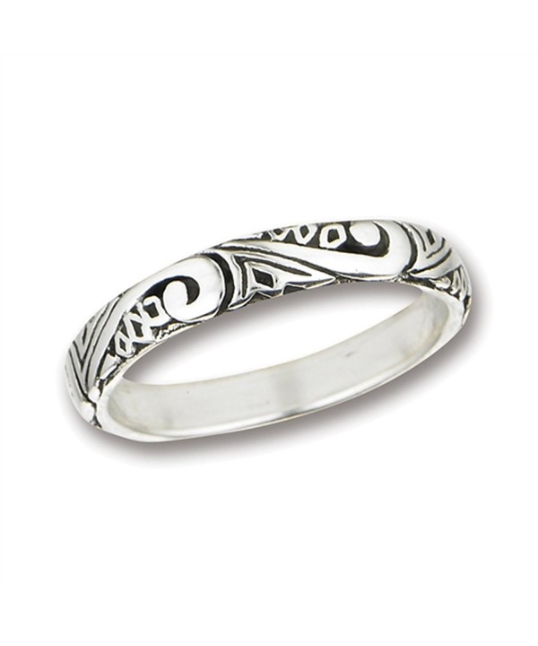 Scroll Wedding Sterling Silver Stackable