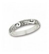 Scroll Wedding Sterling Silver Stackable