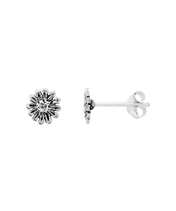 Tiny Sterling Silver Flower Earrings