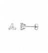 Sterling Silver Zirconia Triangle Earrings