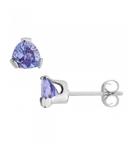 Trillion Tanzanite Earrings Sterling Silver