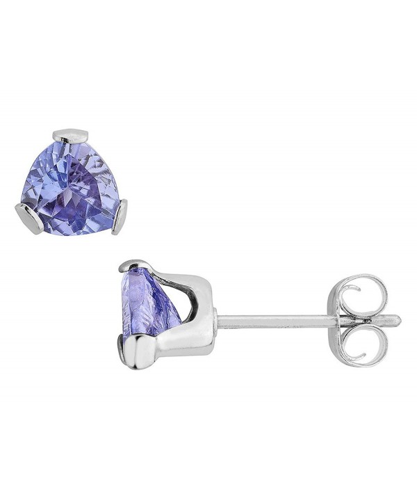 Trillion Tanzanite Earrings Sterling Silver