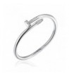 BazaarE Silver Stainless Nail Bangle Bracelet