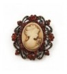 Antique Amber Coloured Diamante Brooch