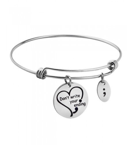 Ending Engraved Bangle Awareness Bracelet