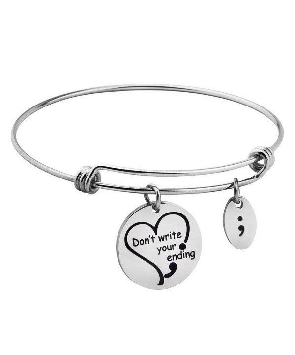 Ending Engraved Bangle Awareness Bracelet