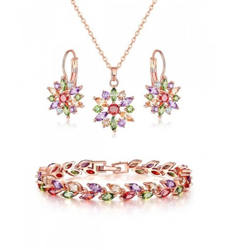 Lujuny Necklace Earring Bracelet Set
