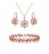 Lujuny Necklace Earring Bracelet Set