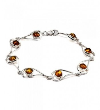 Sterling Silver Amber Bracelet Inches