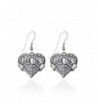 Heart Earrings French Crystal Rhinestones