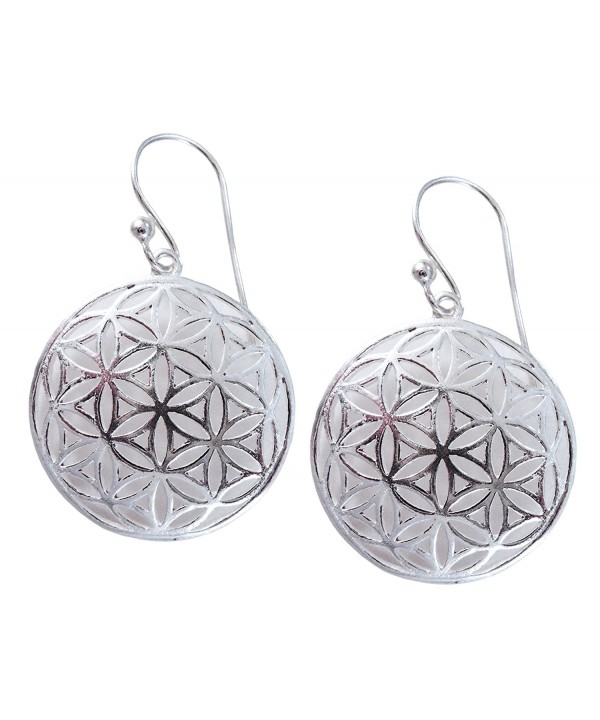 Flower Sterling Silver Geometry Earrings