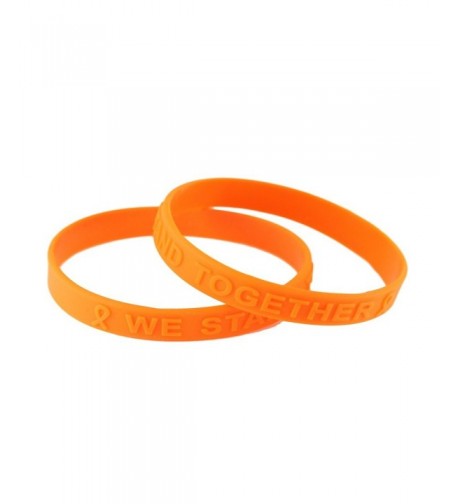 Orange Awareness Embossed Silicone Bracelets