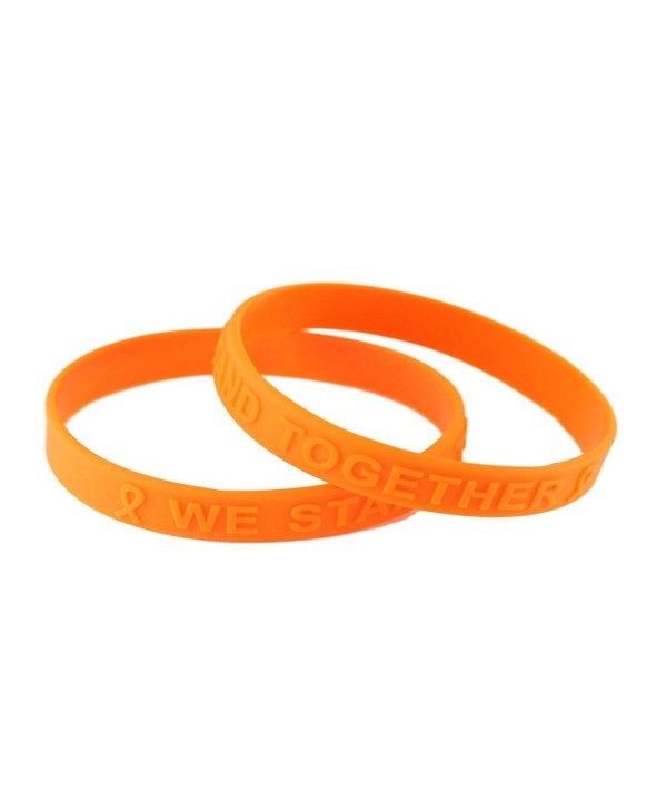 Orange Awareness Embossed Silicone Bracelets