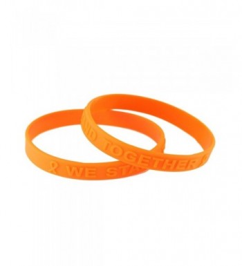Orange Awareness Embossed Silicone Bracelets